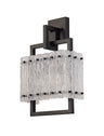 SAR7867 Sarin Wall Lamp 2 Light in a Matt Black/Crystal Sand Artistic Finish