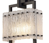 SAR7867 Sarin Wall Lamp 2 Light in a Matt Black/Crystal Sand Artistic Finish