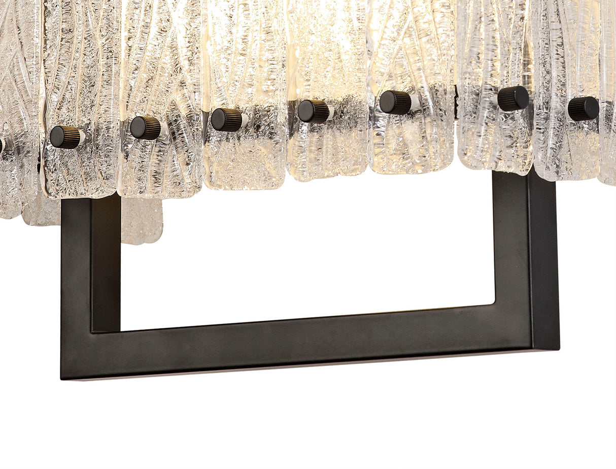 SAR7867 Sarin Wall Lamp 2 Light in a Matt Black/Crystal Sand Artistic Finish