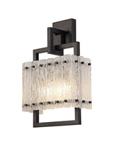 SAR7867 Sarin Wall Lamp 2 Light in a Matt Black/Crystal Sand Artistic Finish