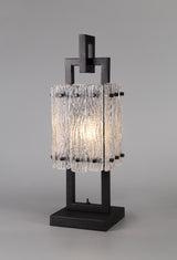 SAR8867 Sarin 51cm Table Lamp 2 Light in a Matt Black/Crystal Sand Artistic Finish