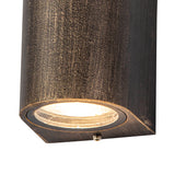 SHA2227 Shama Wall Lamp 2 Light Curved Outdoor IP54 in a Black/Gold/Clear Finish