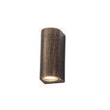 SHA2227 Shama Wall Lamp 2 Light Curved Outdoor IP54 in a Black/Gold/Clear Finish