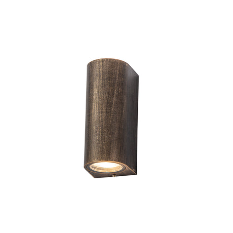 SHA2227 Shama Wall Lamp 2 Light Curved Outdoor IP54 in a Black/Gold/Clear Finish