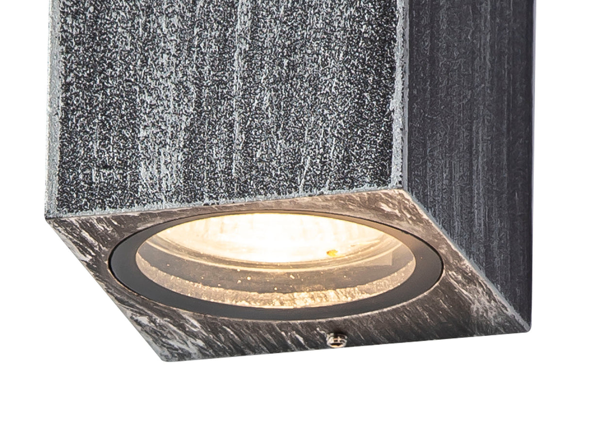 SHA3227 Shama Wall Lamp 1 Light Rectangle IP54 Indoor/Outdoor Use in a Black/Silver/Clear Finish