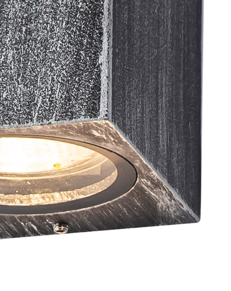 SHA3227 Shama Wall Lamp 1 Light Rectangle IP54 Indoor/Outdoor Use in a Black/Silver/Clear Finish