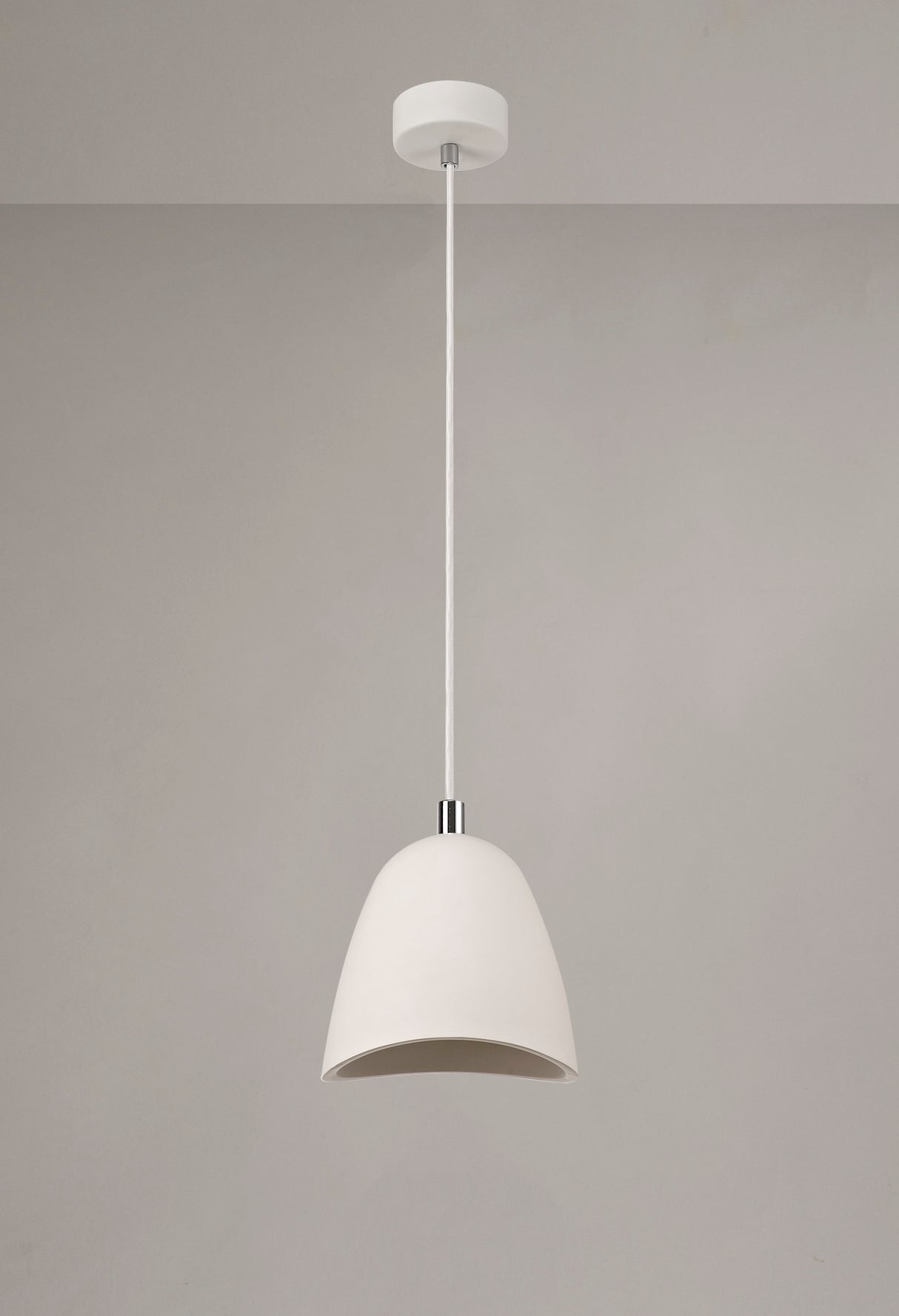 SKA5177 Skat Medium Pendant 1 Light in a White Paintable/Chrome Finish