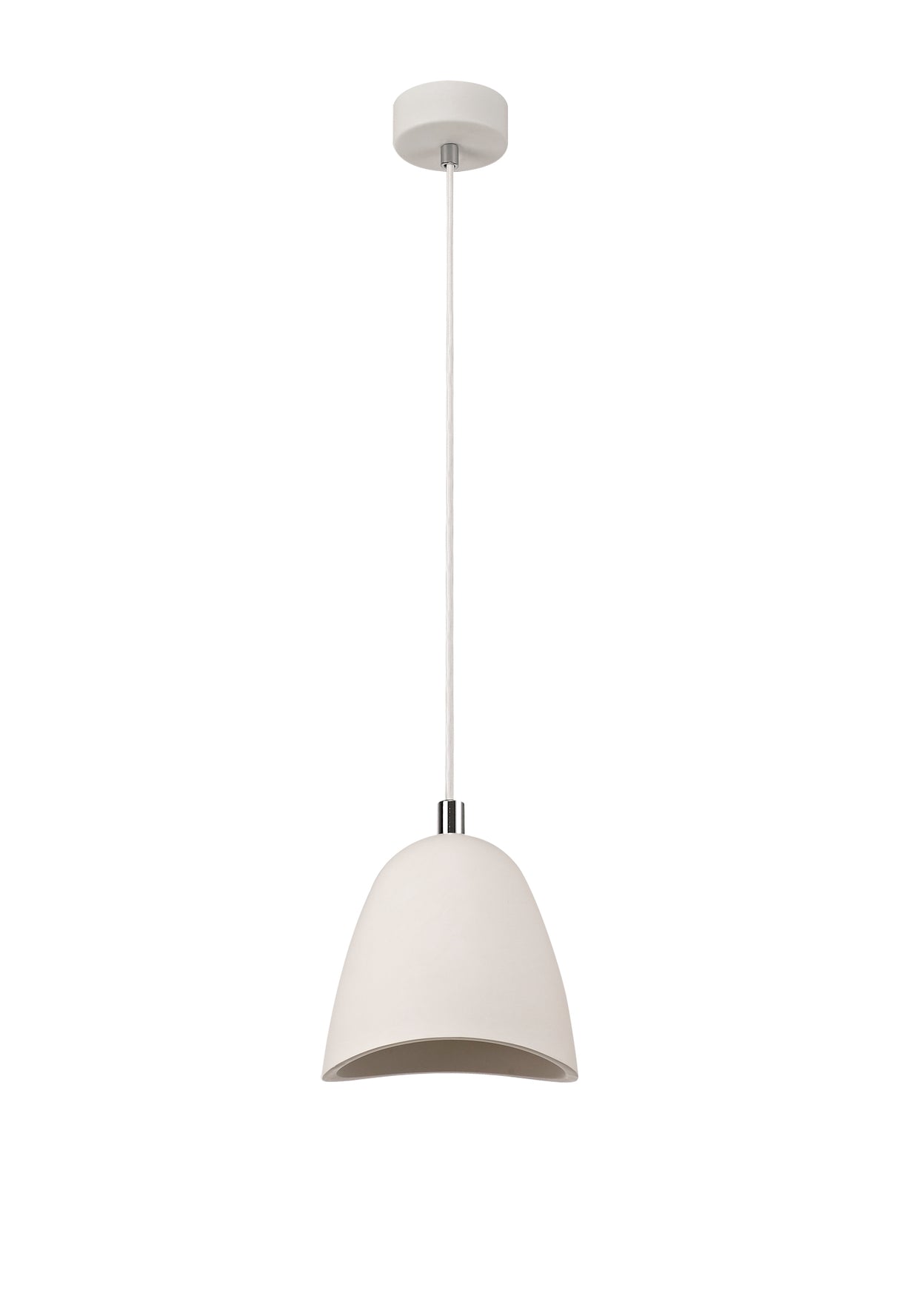 SKA5177 Skat Medium Pendant 1 Light in a White Paintable/Chrome Finish