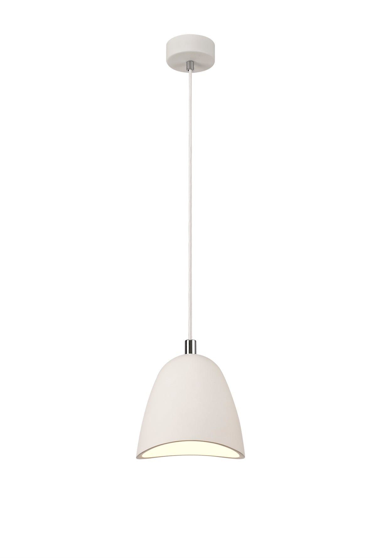 SKA5177 Skat Medium Pendant 1 Light in a White Paintable/Chrome Finish