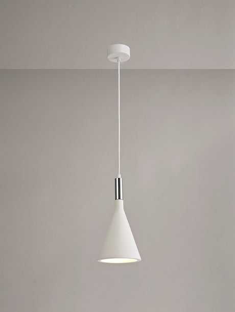 SKA6717 Skat Pendant 1 Light in a White Paintable/Chrome Finish