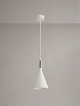 SKA6717 Skat Pendant 1 Light in a White Paintable/Chrome Finish