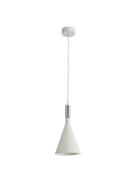 SKA6717 Skat Pendant 1 Light in a White Paintable/Chrome Finish