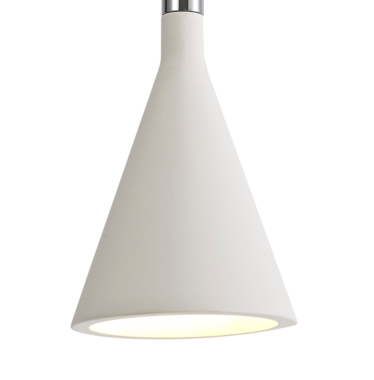 SKA6717 Skat Pendant 1 Light in a White Paintable/Chrome Finish