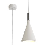 SKA6717 Skat Pendant 1 Light in a White Paintable/Chrome Finish