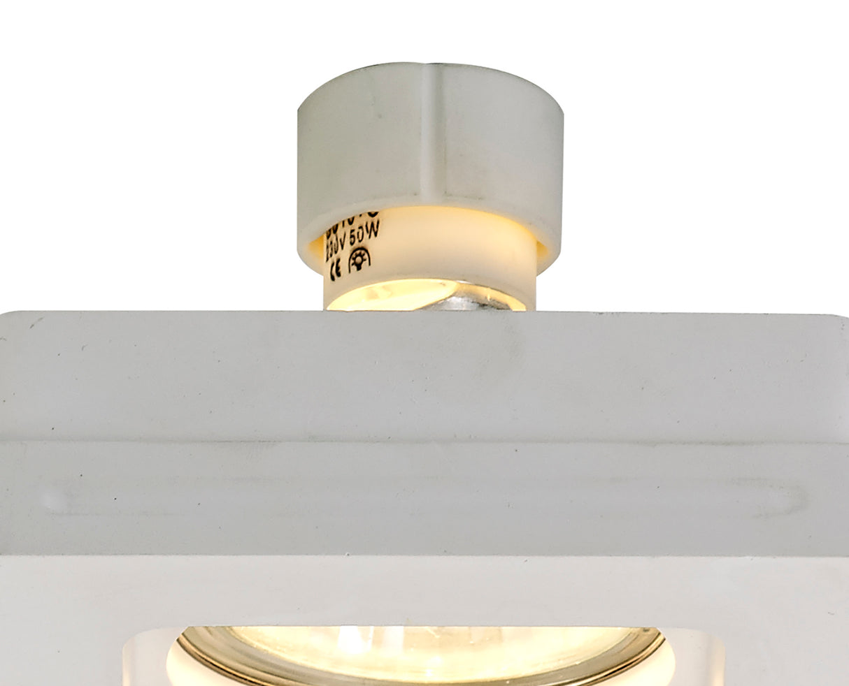 SKA9617 Skat Stepped Downlight Square 1 Light in a White Paintable Finish