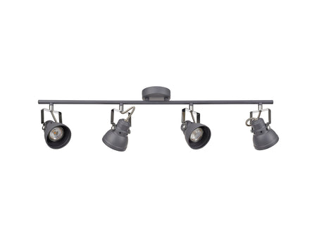 TAB0218 Tabita Linear Bar Adjustable Spotlight 4 Light in a Matt Grey/Chrome Finish