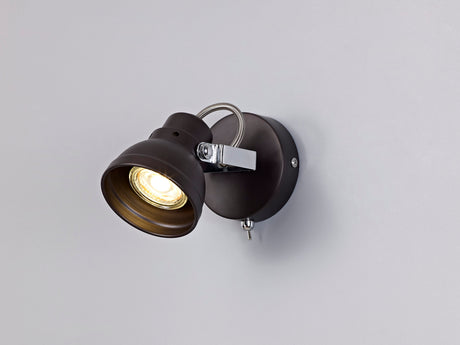 TAB0518 Tabita Adjustable Switched Spotlight 1 Light in a Oiled Bronze/Chrome Finish