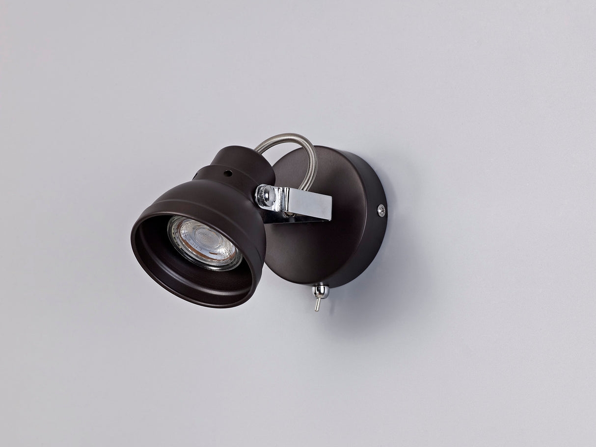 TAB0518 Tabita Adjustable Switched Spotlight 1 Light in a Oiled Bronze/Chrome Finish