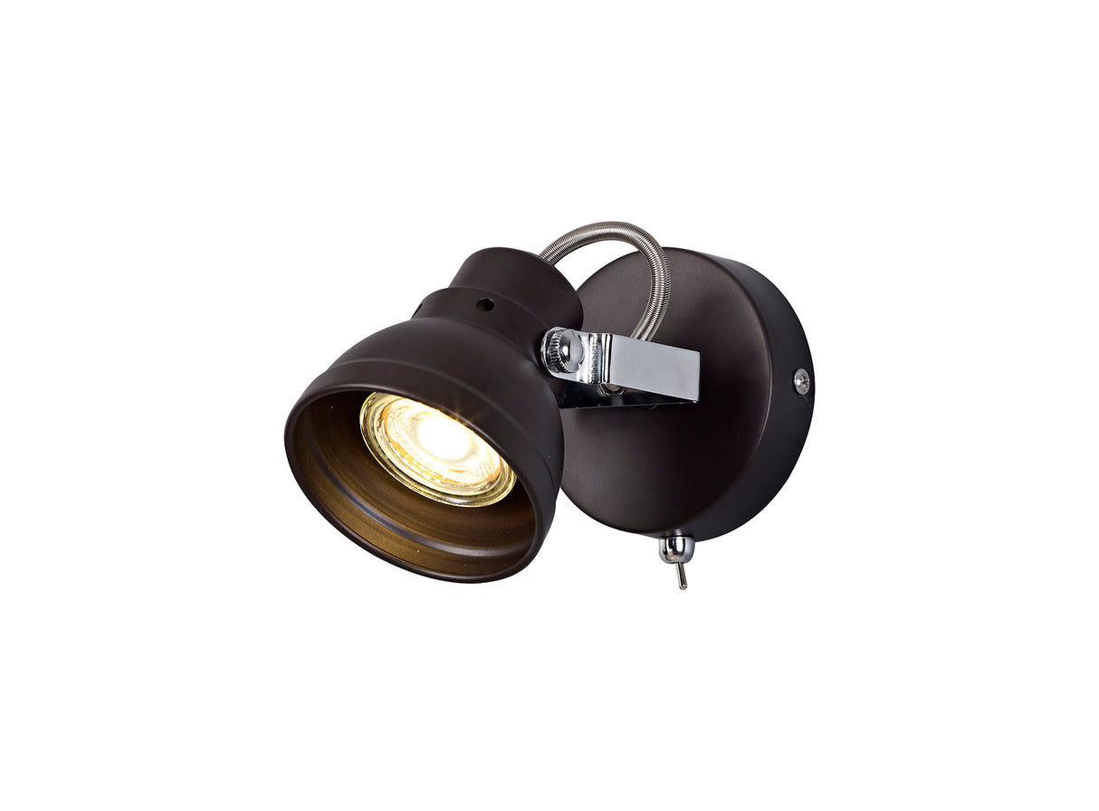 TAB0518 Tabita Adjustable Switched Spotlight 1 Light in a Oiled Bronze/Chrome Finish