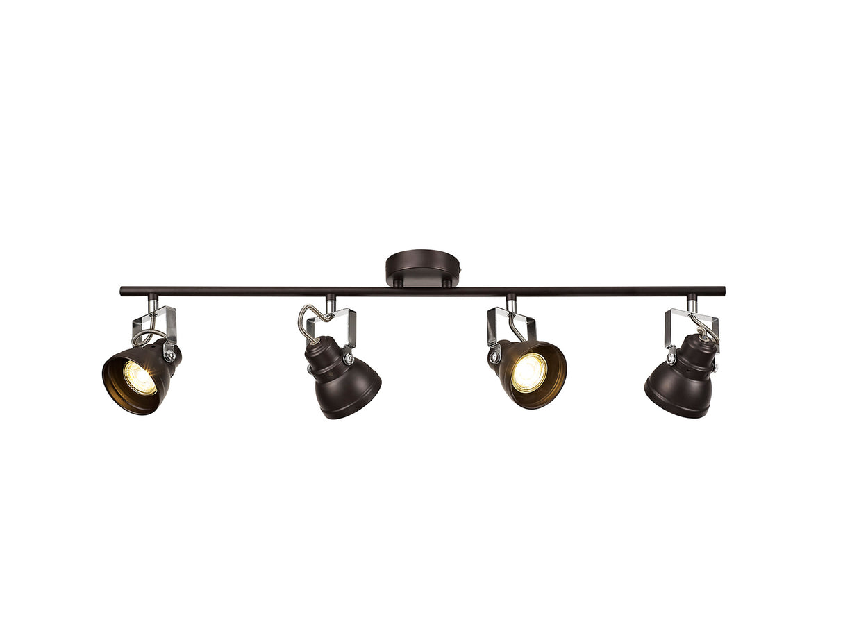 TAB2518 Tabita Linear Bar Adjustable Spotlight 4 Light in a Oiled Bronze/Chrome Finish