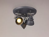 TAB9118 Tabita Round Adjustable Spotlight 3 Light in a Matt Grey/Chrome Finish