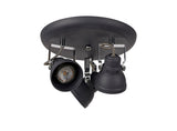 TAB9118 Tabita Round Adjustable Spotlight 3 Light in a Matt Grey/Chrome Finish