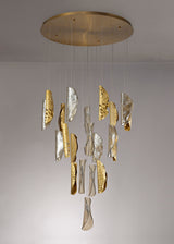 TAN1687 Tangra 5m Pendant 21 Light (24.9kg) in a Brass/Chrome/Cognac Finish