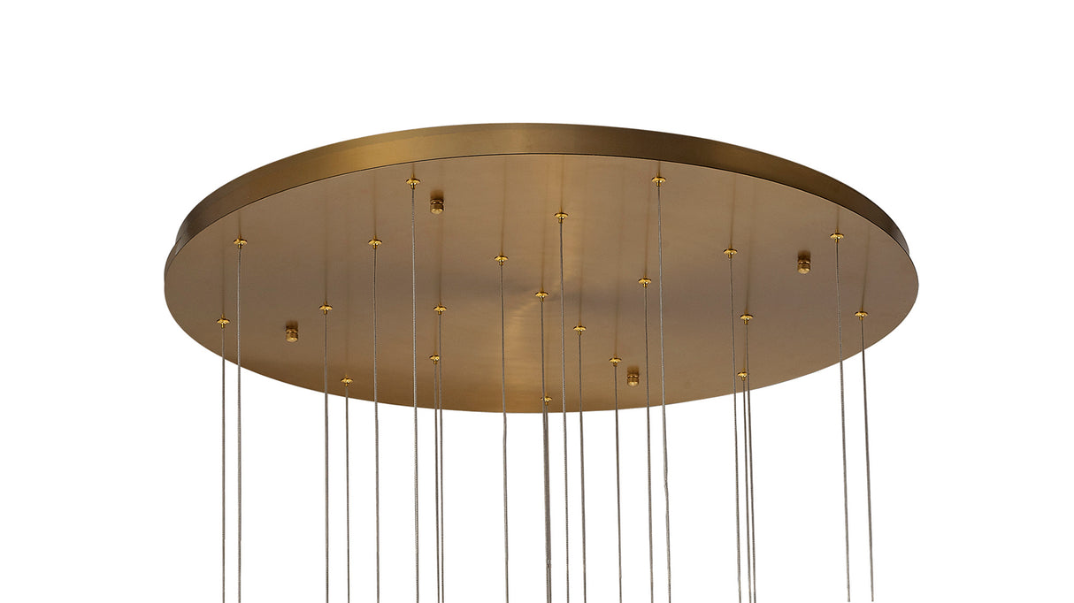 TAN1687 Tangra 5m Pendant 21 Light (24.9kg) in a Brass/Chrome/Cognac Finish