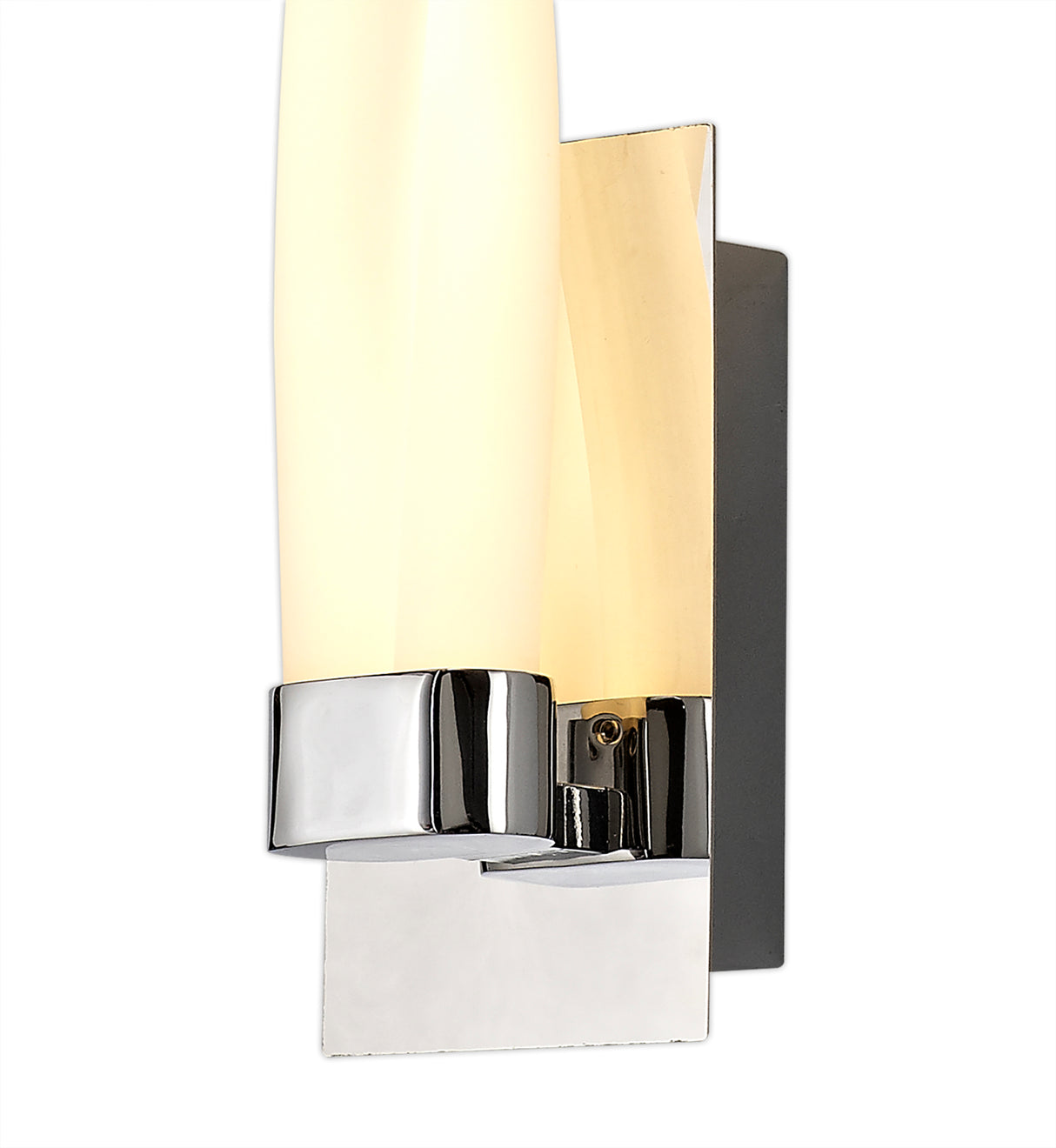 TAS8837 Taslit Small Wall Lamp 10W LED IP44 in a Chrome/Opal White Finish, Suitable for Bathrooms