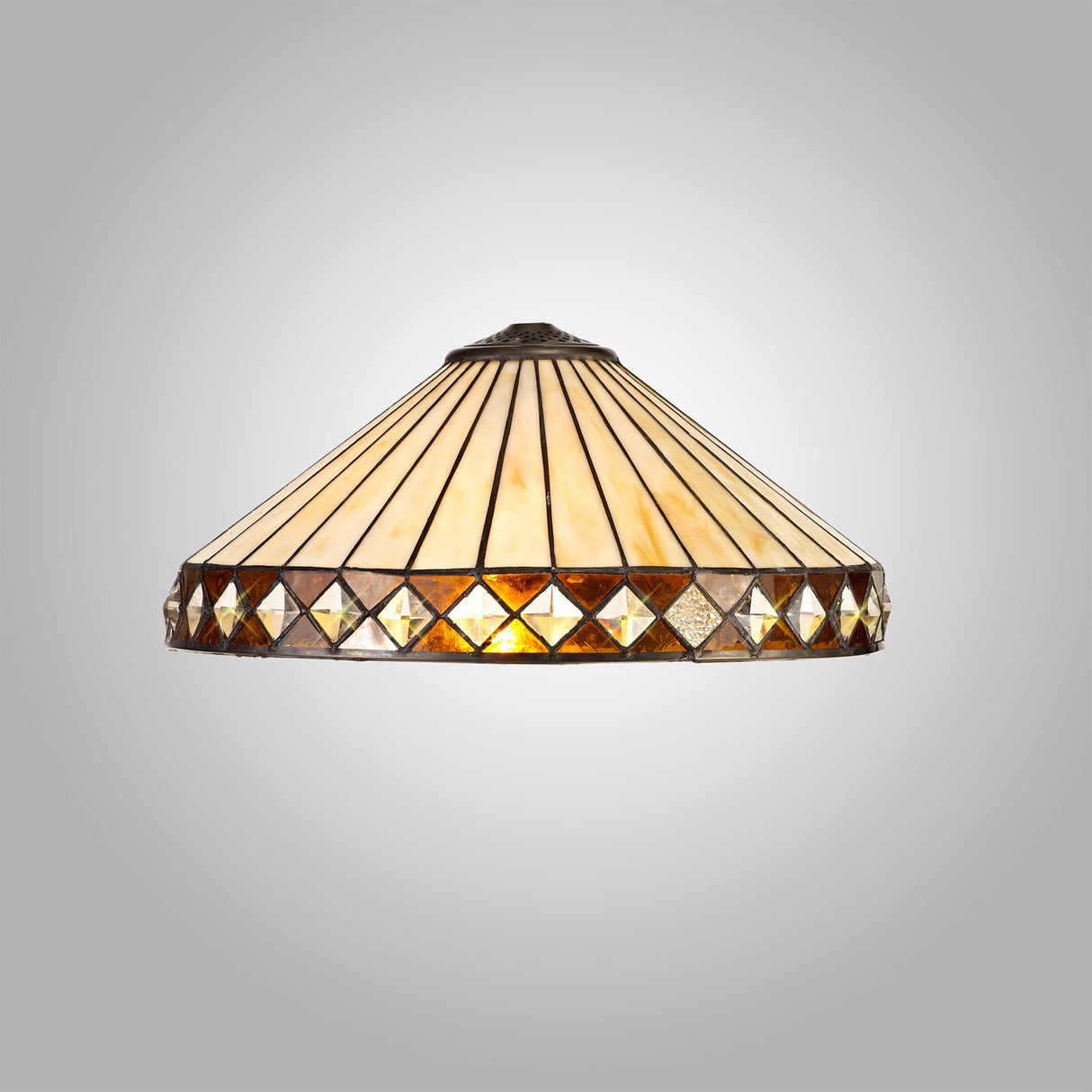 TEJ0627 Tejat 40cm Shade Only in a Amber/Cream/Black/Clear Finish and Clear Crystal