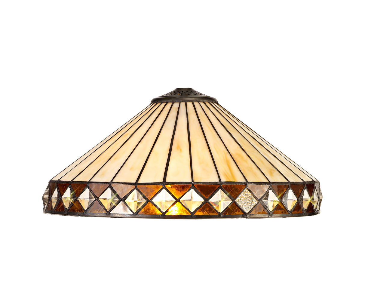 TEJ0627 Tejat 40cm Shade Only in a Amber/Cream/Black/Clear Finish and Clear Crystal