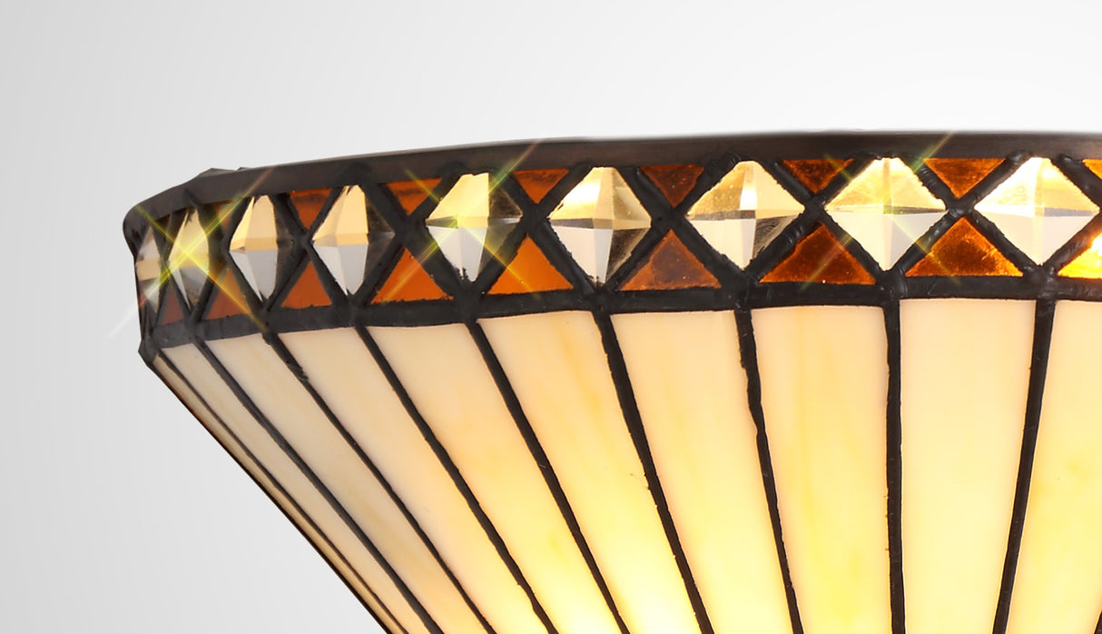 TEJ1627 Tejat Wall Lamp 2 Light in a Amber/Cream/Black/Clear Finish and Clear Crystal