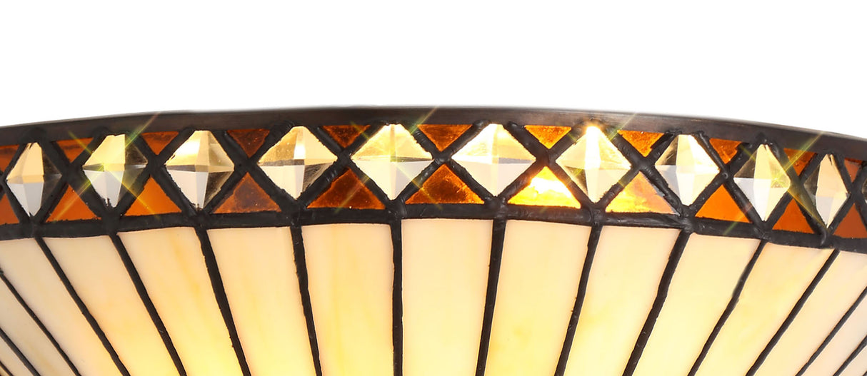 TEJ1627 Tejat Wall Lamp 2 Light in a Amber/Cream/Black/Clear Finish and Clear Crystal