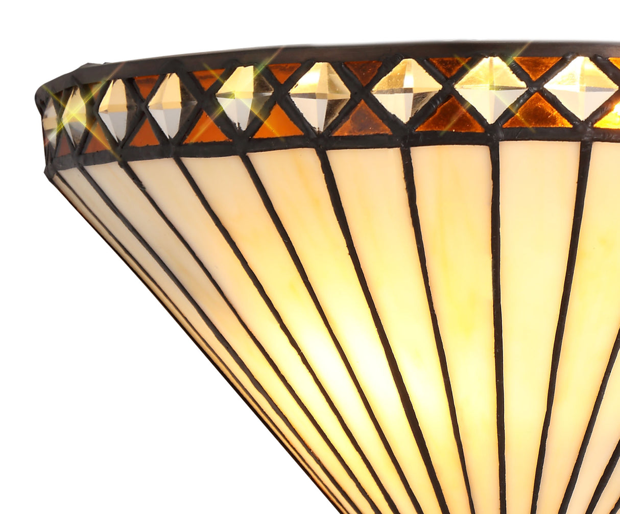 TEJ1627 Tejat Wall Lamp 2 Light in a Amber/Cream/Black/Clear Finish and Clear Crystal