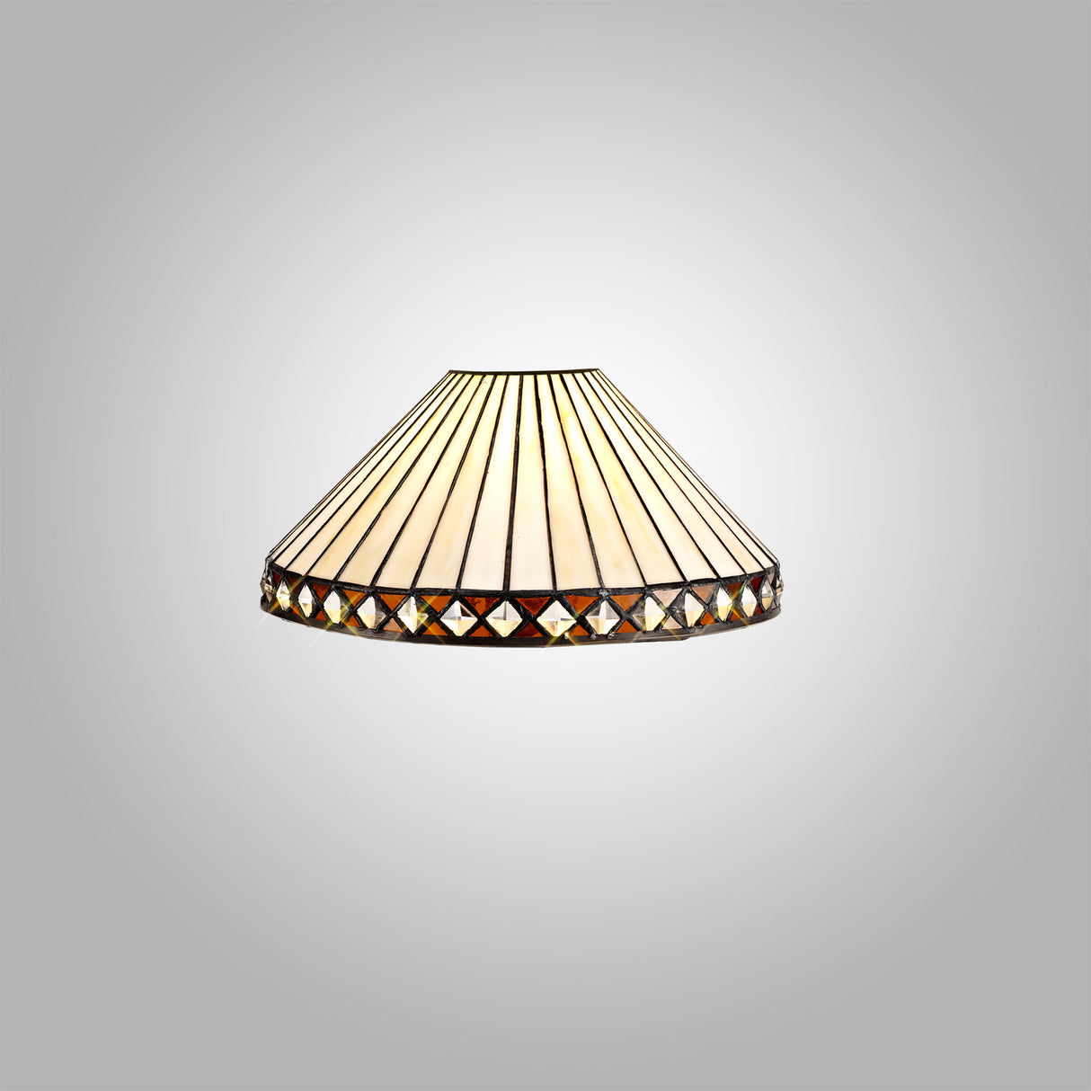 TEJ9527 Tejat 30cm Non-electric Shade in a Amber/Cream/Black/Clear Finish and Clear Crystal