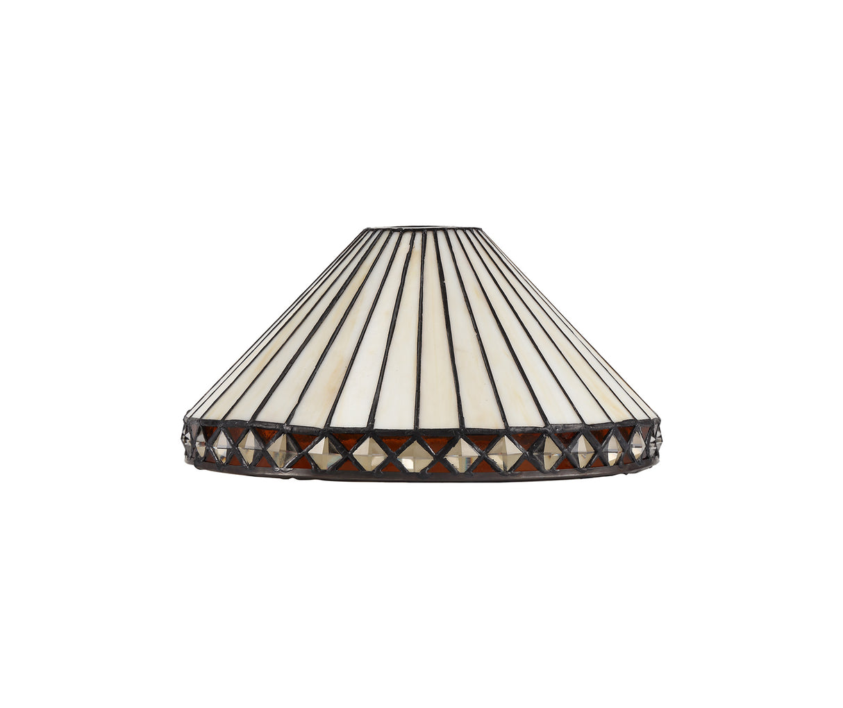 TEJ9527 Tejat 30cm Non-electric Shade in a Amber/Cream/Black/Clear Finish and Clear Crystal