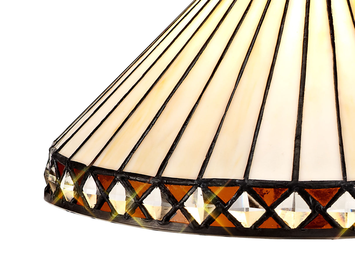 TEJ9527 Tejat 30cm Non-electric Shade in a Amber/Cream/Black/Clear Finish and Clear Crystal