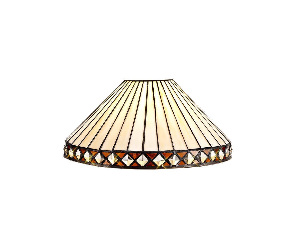 TEJ9527 Tejat 30cm Non-electric Shade in a Amber/Cream/Black/Clear Finish and Clear Crystal