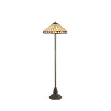 MAH4927 Mahasim 158cm Octagonal Floor Lamp 2 Light in a Aged Antique Brass Finish