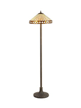 MAH6927 Mahasim 160cm Stepped Design Floor Lamp 2 Light in a Aged Antique Brass Finish