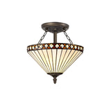 MAH0927 Mahasim Semi Ceiling Kit 2 Light in a Aged Antique Brass Finish