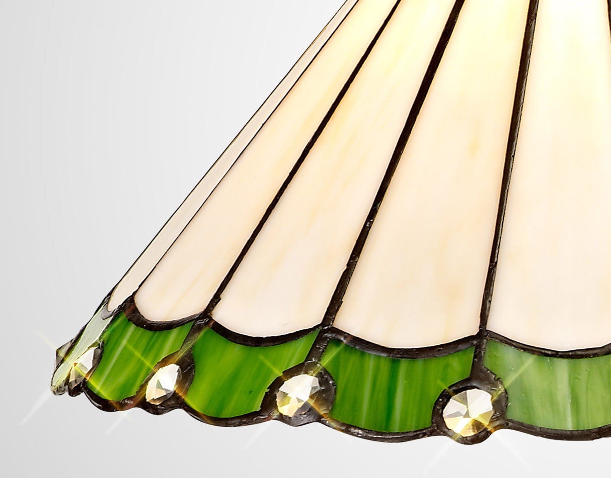 UKL0427 Uklun 30cm Non-Electric Shade in a Green/Cream/Black/Clear Finish and Clear Crystal