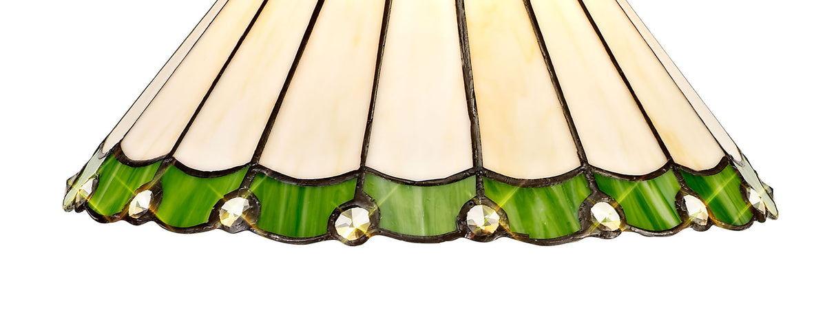 UKL0427 Uklun 30cm Non-Electric Shade in a Green/Cream/Black/Clear Finish and Clear Crystal