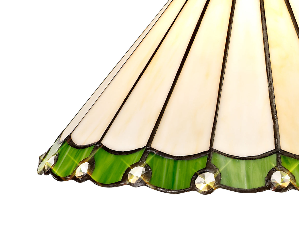 UKL0427 Uklun 30cm Non-Electric Shade in a Green/Cream/Black/Clear Finish and Clear Crystal