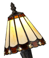 UKL1327 Uklun 30cm 1 Light Table Lamp in a Cream/Brown/Clear/Black/Gold Finish and Clear Crystal