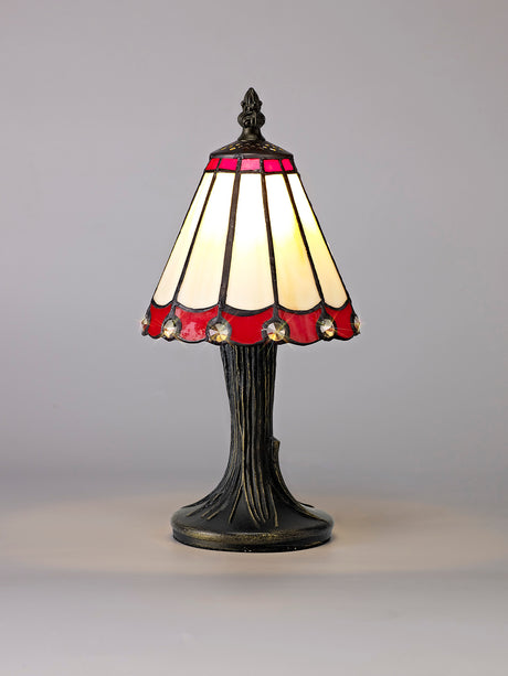 UKL2327 Uklun 30cm 1 Light Table Lamp in a Cream/Red/Clear/Black/Gold Finish and Clear Crystal