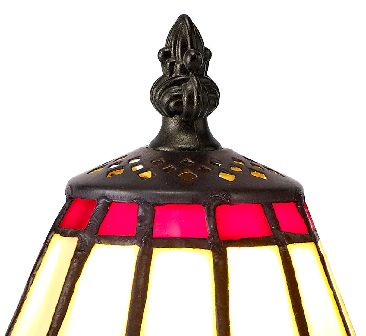 UKL2327 Uklun 30cm 1 Light Table Lamp in a Cream/Red/Clear/Black/Gold Finish and Clear Crystal