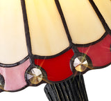 UKL2327 Uklun 30cm 1 Light Table Lamp in a Cream/Red/Clear/Black/Gold Finish and Clear Crystal