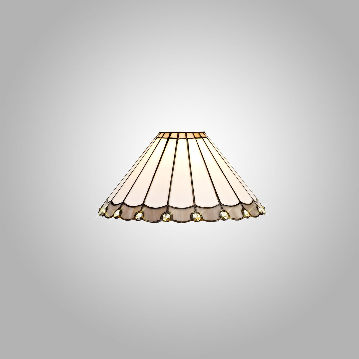 UKL2527 Uklun 30cm Non-Electric Shade in a Grey/Cream/Black/Clear Finish and Clear Crystal