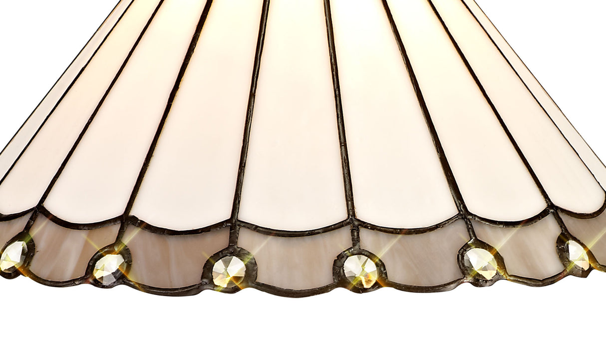 UKL2527 Uklun 30cm Non-Electric Shade in a Grey/Cream/Black/Clear Finish and Clear Crystal